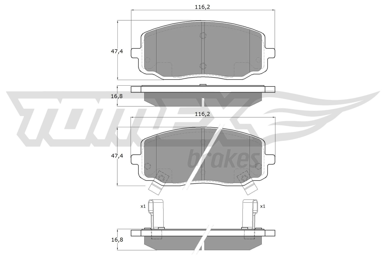 Sada brzdových platničiek kotúčovej brzdy TOMEX Brakes